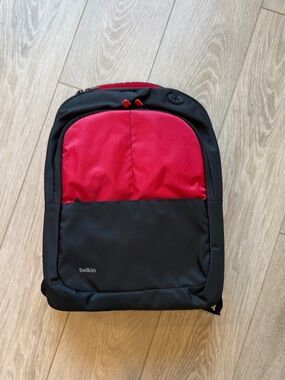 Belkin Black & Red Laptop Backpack School Travel Bag OSFA